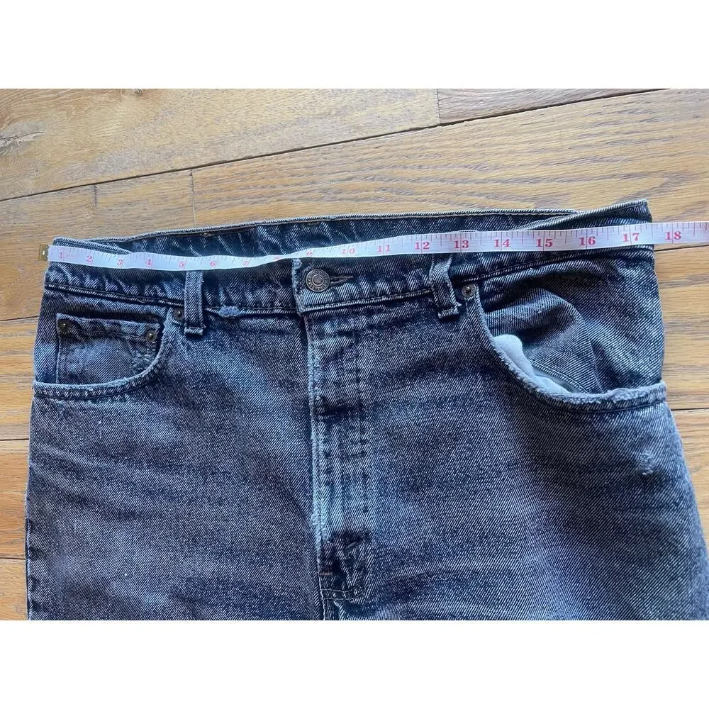 Vintage 1991 USA Levi’s Black Relaxed Fit Jeans W35 L34 Distressed 100% Cotton